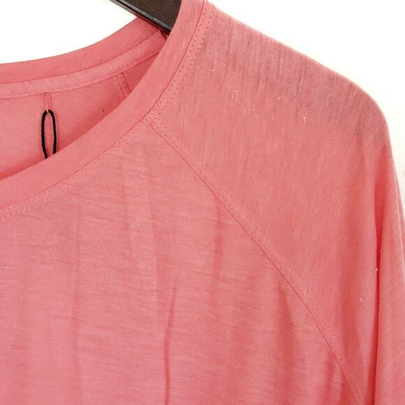 DANIEL BUCHLER long sleeve metallic pullover lounge top peach tee Size Large NEW - Picture 4 of 7